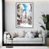 Framed Tokyo Watercolor Art Print with Tokyo Tower Wall Art - Living Room - Portrait