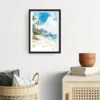 Framed Tropical Kauai Watercolor Wall Art - Hallway - Portrait