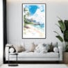Framed Tropical Kauai Watercolor Wall Art - Living Room - Portrait