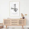 Golden Gate Bridge Pencil Drawing Art Print - Shelf - Portrait