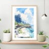 Kauai Hawaii Watercolor Art Print on shelf