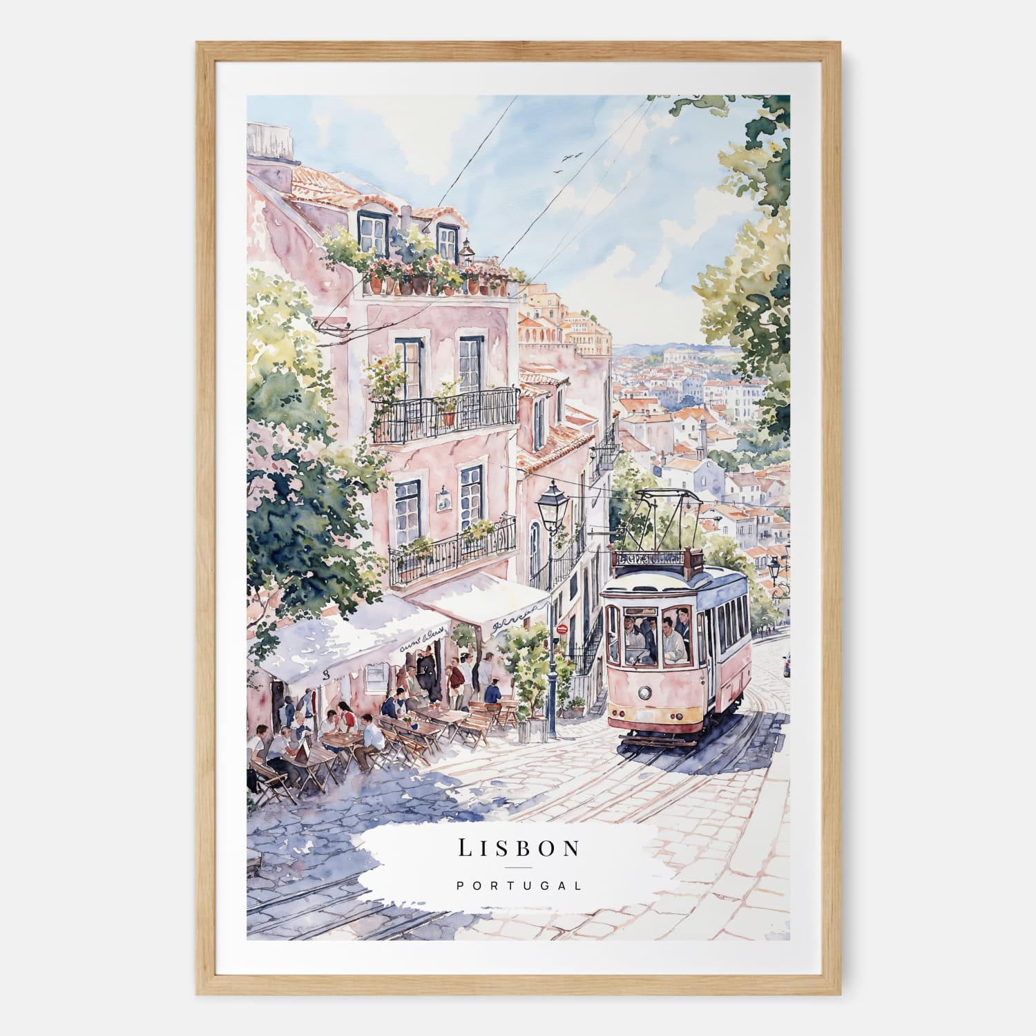 Lisbon Watercolor Painting – Art Print