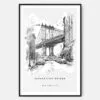 Manhattan Bridge Line Drawing Art Print - Main - Black Frame - Portrait