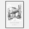 Manhattan Bridge Line Drawing Art Print - Main - Black Frame - Portrait