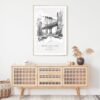 Manhattan Bridge Line Drawing Art Print - Shelf - Portrait