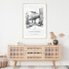 Manhattan Bridge Line Drawing Art Print - Shelf - Portrait