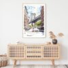 Manhattan Bridge Watercolor Art Print - Shelf - Portrait