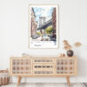 Manhattan Bridge Watercolor Art Print - Shelf - Portrait
