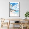 Maui Beach Watercolor Art Print - Kitchen Wall Art - Portrait