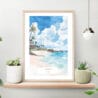 Maui Beach Watercolor Art Print on shelf