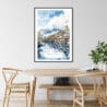 Mount Fuji Watercolor Art Print View From Oshino Art Print - Kitchen Wall Art - Portrait