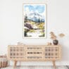 Mount Rainier Watercolor Art Print - Shelf - Portrait