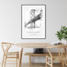 Oakland Bay Bridge Pencil Drawing Art Print - Kitchen Wall Art - Portrait
