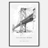 Oakland Bay Bridge Pencil Drawing Art Print - Main - Black Frame - Portrait