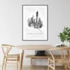 One World Trade Center Line Drawing Art Print - Kitchen Wall Art - Portrait