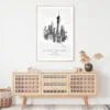 One World Trade Center Line Drawing Art Print - Shelf - Portrait