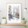 Paris Watercolor Painting Art Print on shelf