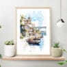 Porto Portugal Watercolor Painting Art Print on shelf