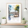 Porto Watercolor Art Print on shelf