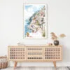 Positano Watercolor Painting Art Print - Shelf - Portrait