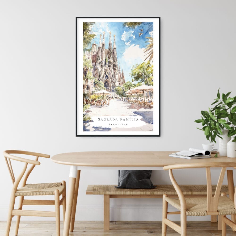 Sagrada Familia Barcelona Watercolor Art Print - Kitchen Wall Art - Portrait Sagrada Familia Barcelona Watercolor Art Print - Kitchen Wall Art - Portrait