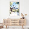 Seattle Space Needle Watercolor Art Print - Shelf - Portrait