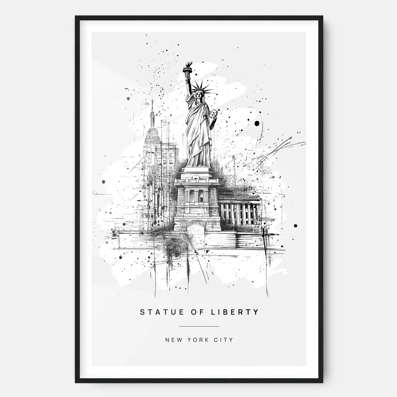 Statue of Liberty Line Drawing - Art Print