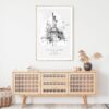 Statue of Liberty Line Drawing Art Print - Shelf - Portrait
