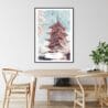 Tokyo Japan Pagoda and Cherry blossom Watercolor Art Print - Shelf - Portrait