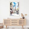 Tokyo Watercolor Art Print with Tokyo Tower Art Print - Shelf - Portrait