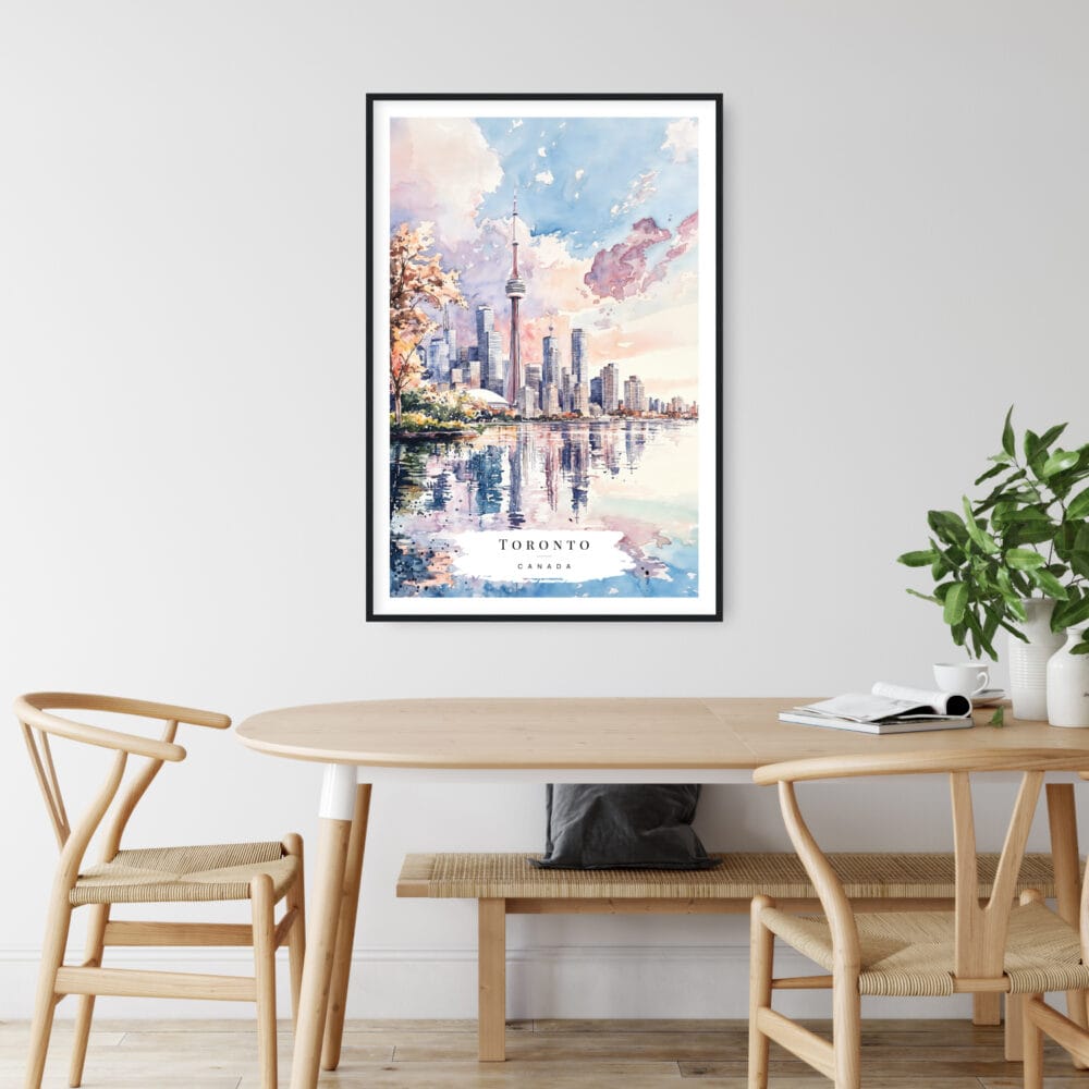 Toronto Canada Watercolor Painting Art Print - Kitchen Wall Art Toronto Canada Watercolor Painting Art Print - Kitchen Wall Art