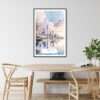 Toronto Canada Watercolor Painting Art Print - Kitchen Wall Art
