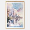 Toronto Canada Watercolor Painting Art Print - Main - Wood Frame
