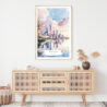 Toronto Canada Watercolor Painting Art Print - Shelf - Portrait
