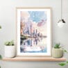 Toronto Canada Watercolor Painting Art Print on shelf