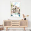 Venice Canal Watercolor Art Print - Shelf - Portrait