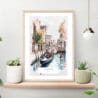 Venice Gondola Watercolor Painting Art Print on shelf