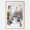 Venice Italy Watercolor Art Print - Main - Wood Frame