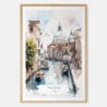Venice Italy Watercolor Art Print - Main - Wood Frame