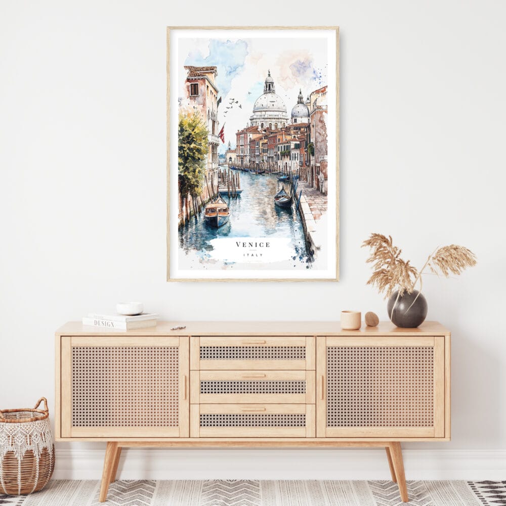 Venice Italy Watercolor Art Print - Shelf - Portrait Venice Italy Watercolor Art Print - Shelf - Portrait