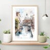 Venice Italy Watercolor Art Print on shelf