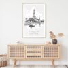 Wat Arun Line Drawing Art Print - Shelf - Portrait