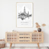 Wat Arun Line Drawing Art Print - Shelf - Portrait