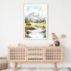 Yellowstone Bison Watercolor Art Print - Shelf - Portrait