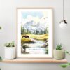 Yellowstone Bison Watercolor Art Print on shelf