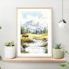 Yellowstone Bison Watercolor Art Print on shelf