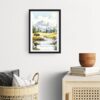 Yellowstone Bison Watercolor Wall Art - Hallway - Portrait