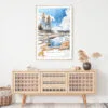 Yellowstone Geyser Watercolor Art Print - Shelf - Portrait