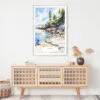 Acadia National Park Watercolor Art Print - Shelf - Portrait