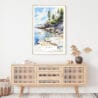 Acadia National Park Watercolor Art Print - Shelf - Portrait